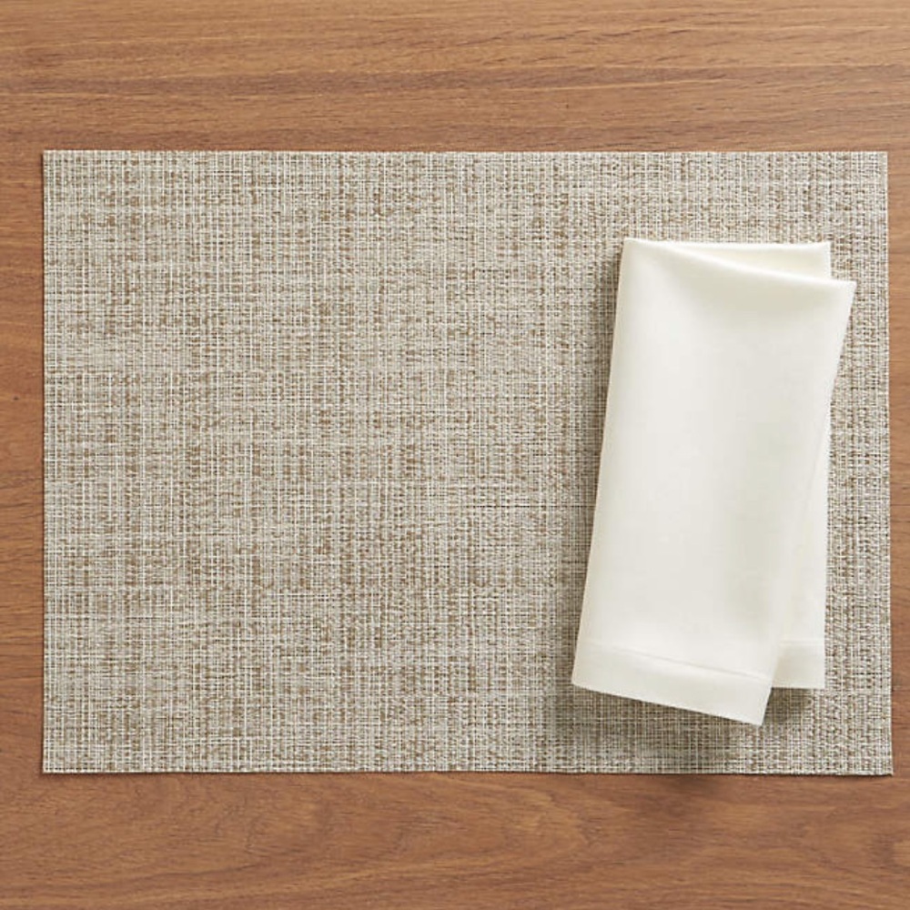 8 crate and barrel Chilewich Rectangular Crepe Neutral Easy-Clean Vinyl Placemat